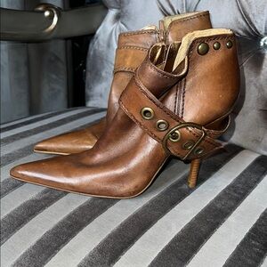 👑 Boho-Chic Empress Carlos Santana Studded Leather Booties 👑